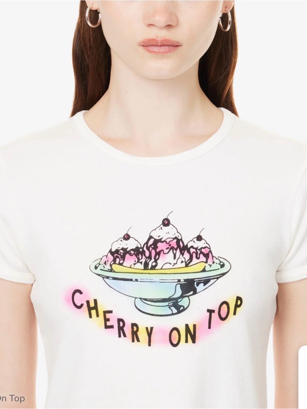 MOTHER Printed The Itty Bitty Ringer T-Shirt Size Mediun